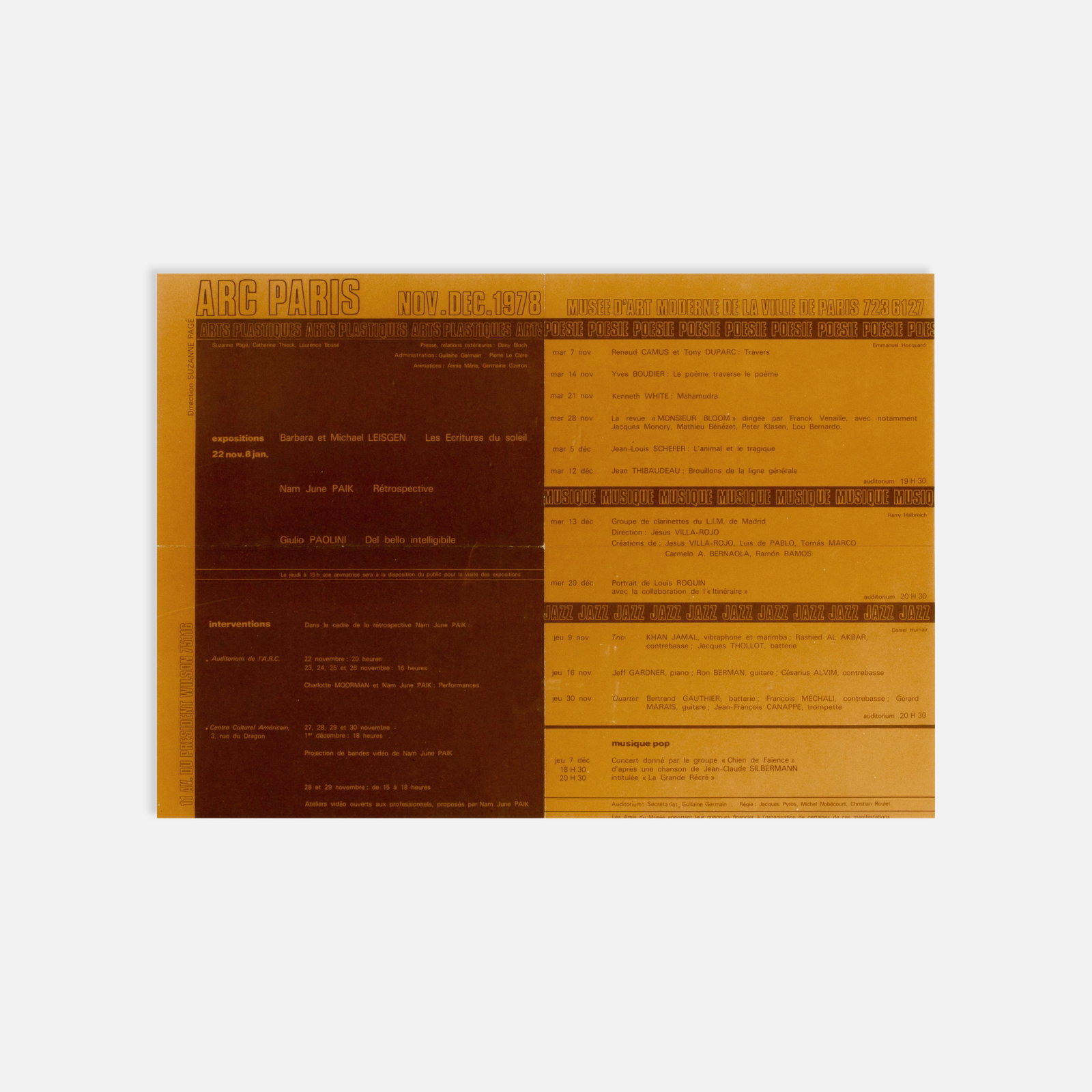 Arc Paris, Program (1 of 1)