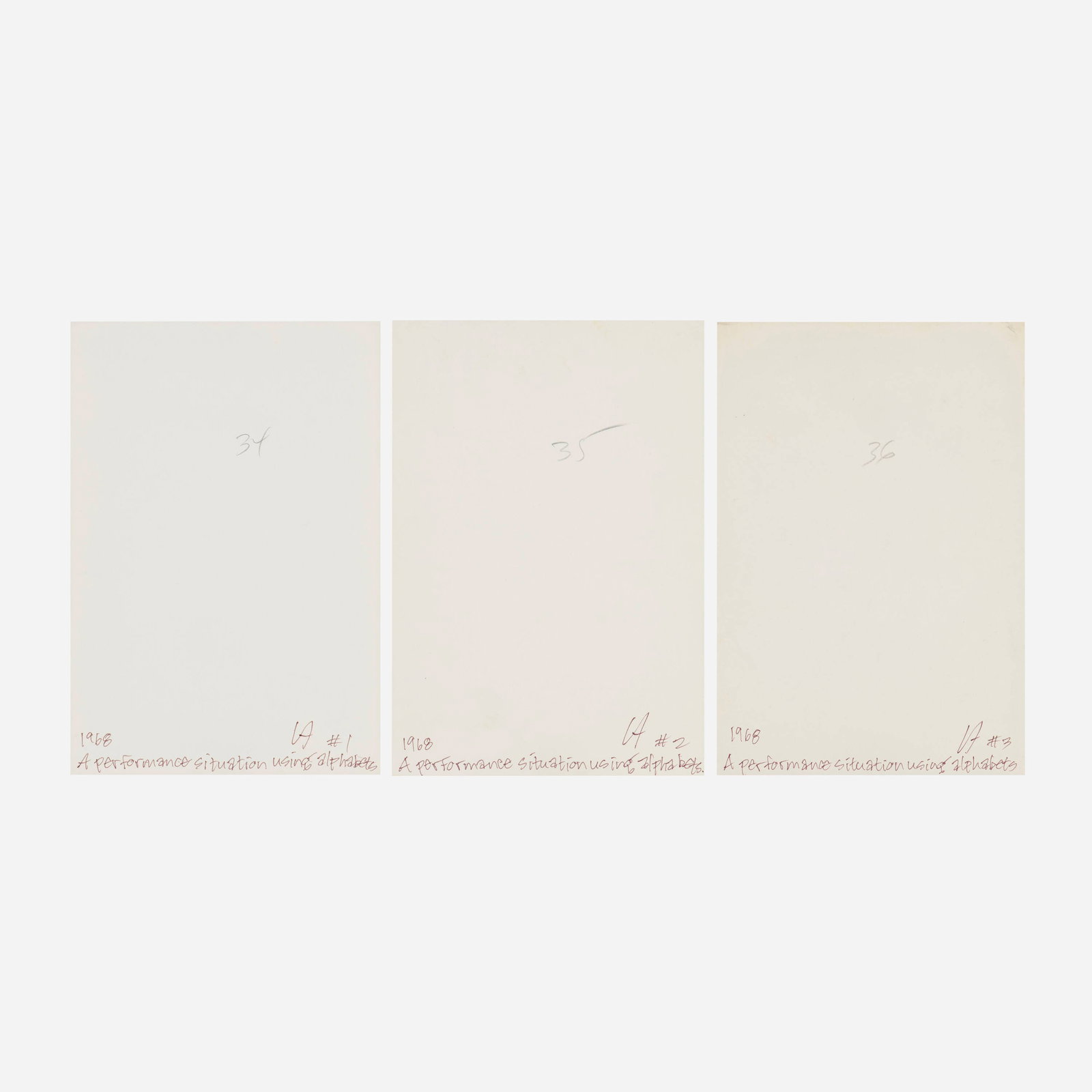 Vito Acconci, A Performance Situation Using Alphabets - 2