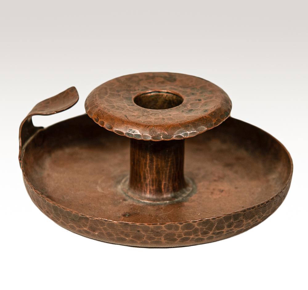 Roycroft copper riveted Chamber Candlestick (1 of 4)