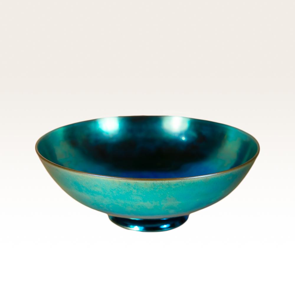 Steuben Blue Aurene glass bowl (1 of 6)