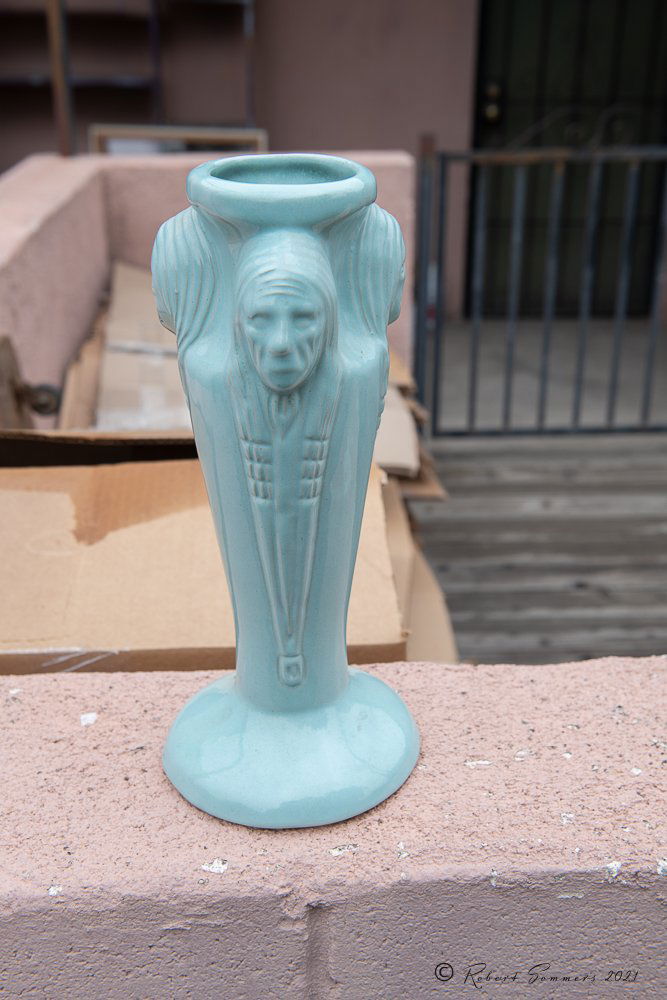 Van Briggle three Indian head vase (1 of 5)