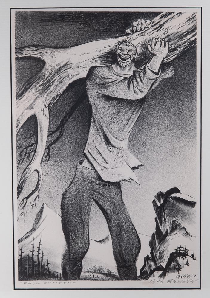 William Gropper Lithograph, Paul Bunyan (1 of 2)