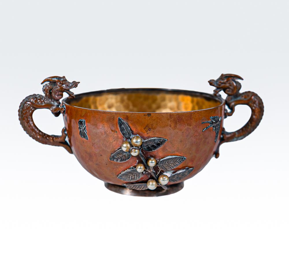 Gorham aesthetic period dragon bowl in mixed metals (1 of 4)