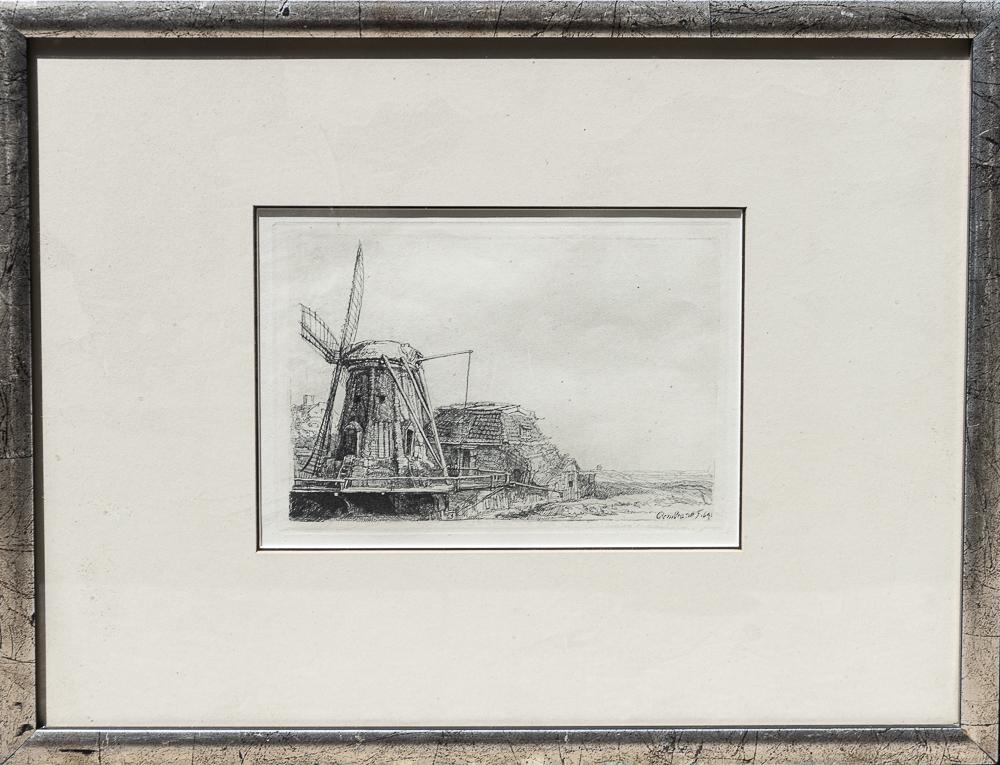 Rembrandt etching The Windmill, after (1 of 3)