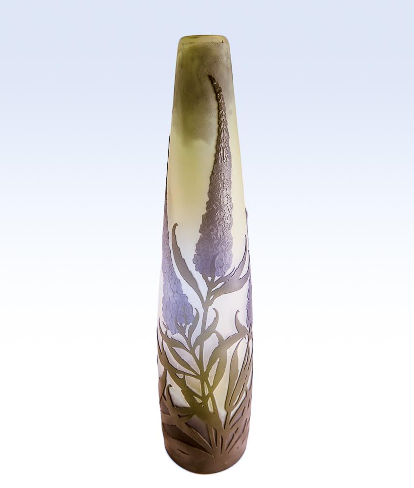 Galle cameo glass delphinium vase (1 of 3)