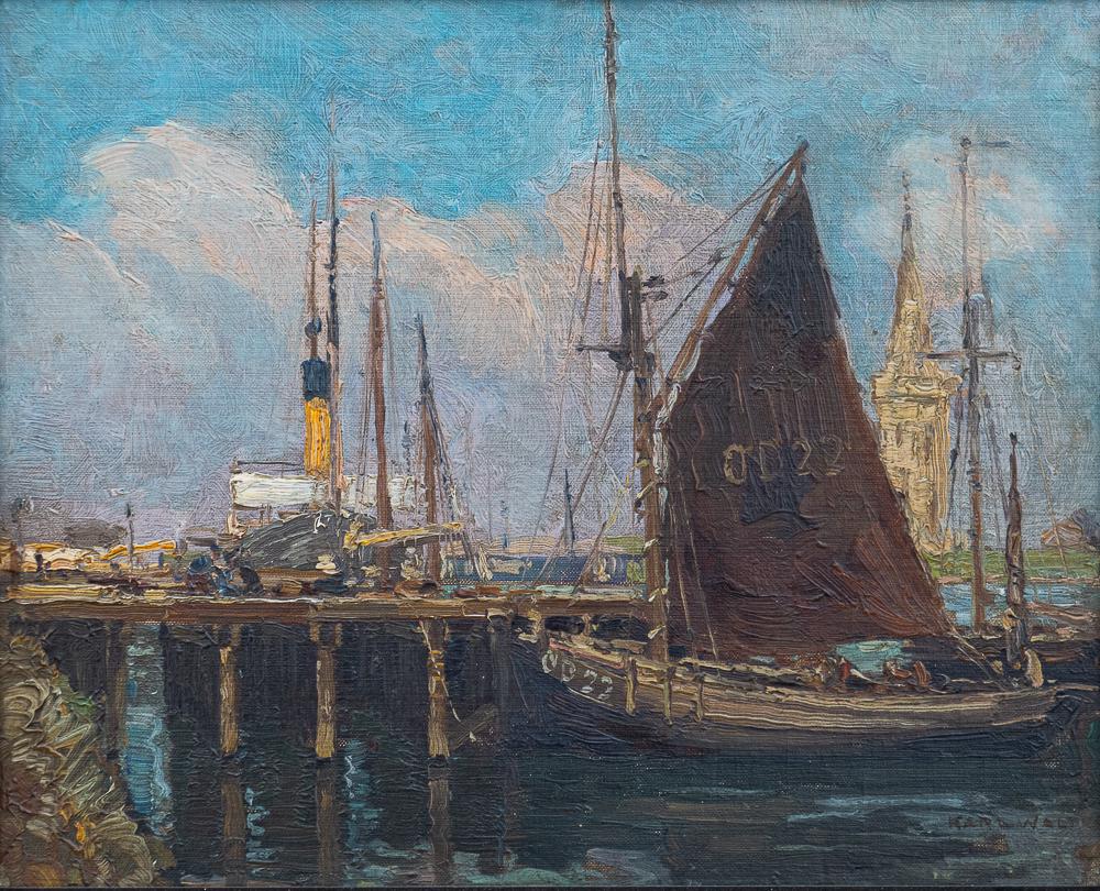 Karl Walter Oil Painting Boatyard (1 of 2)