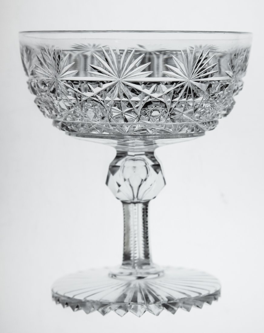 Pair of Hawkes Persian Cut Glass Champagne Stems (1 of 3)