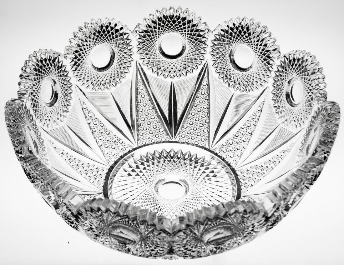 Exceptional Rare Meriden Theodora Cut Glass Large Bowl (1 of 5)