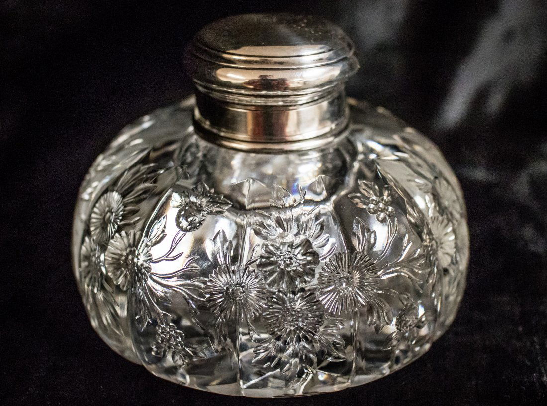 Tiffany Inkwell and J. Hoare Rock Crystal Cut Glass (1 of 5)