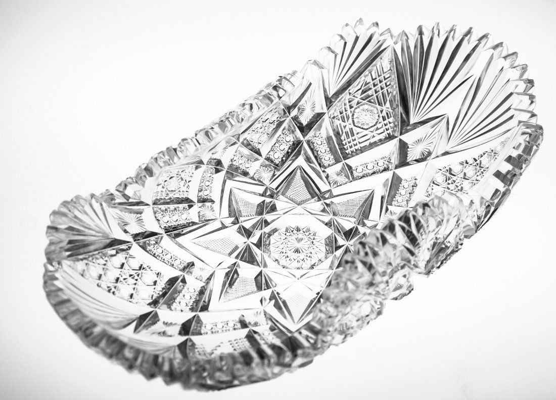 Libbey Imperial Cut Glass Rolled Over Bread Tray (1 of 4)