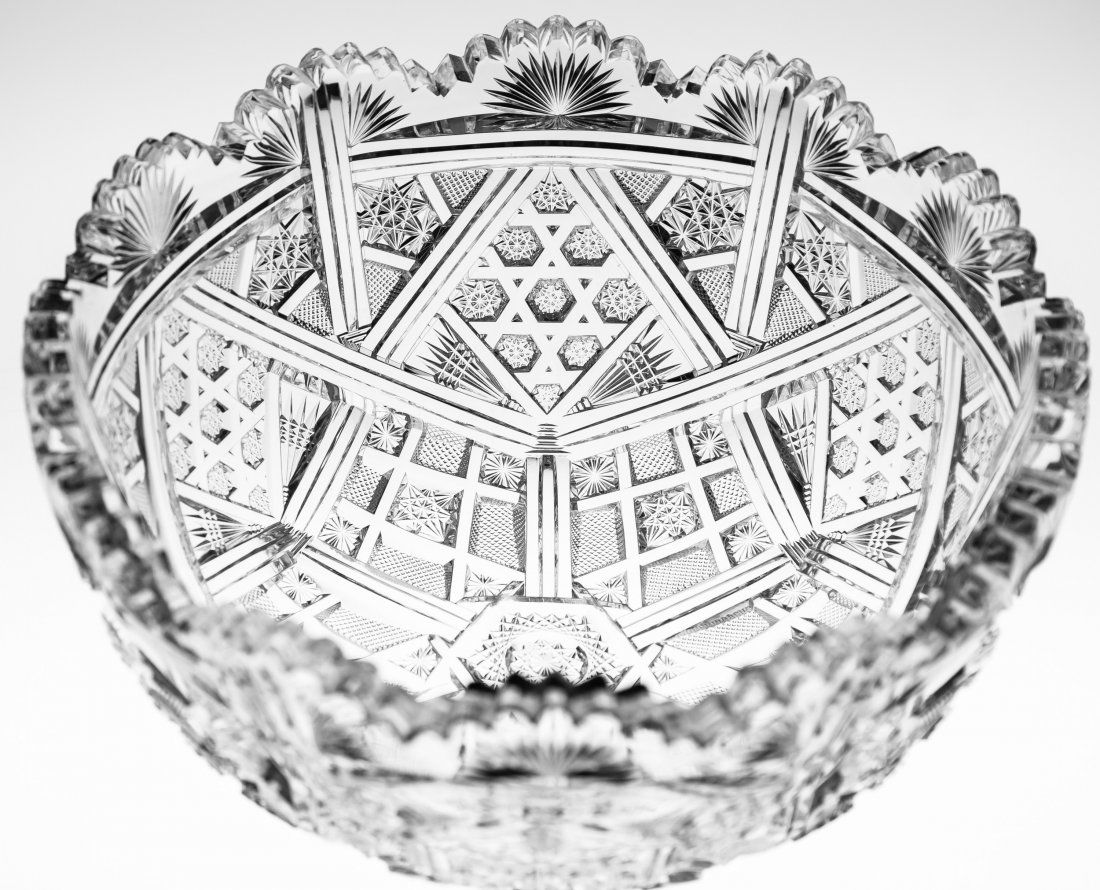 Pitkin and Brooks Masterful Channel Cut Glass Bowl (1 of 6)