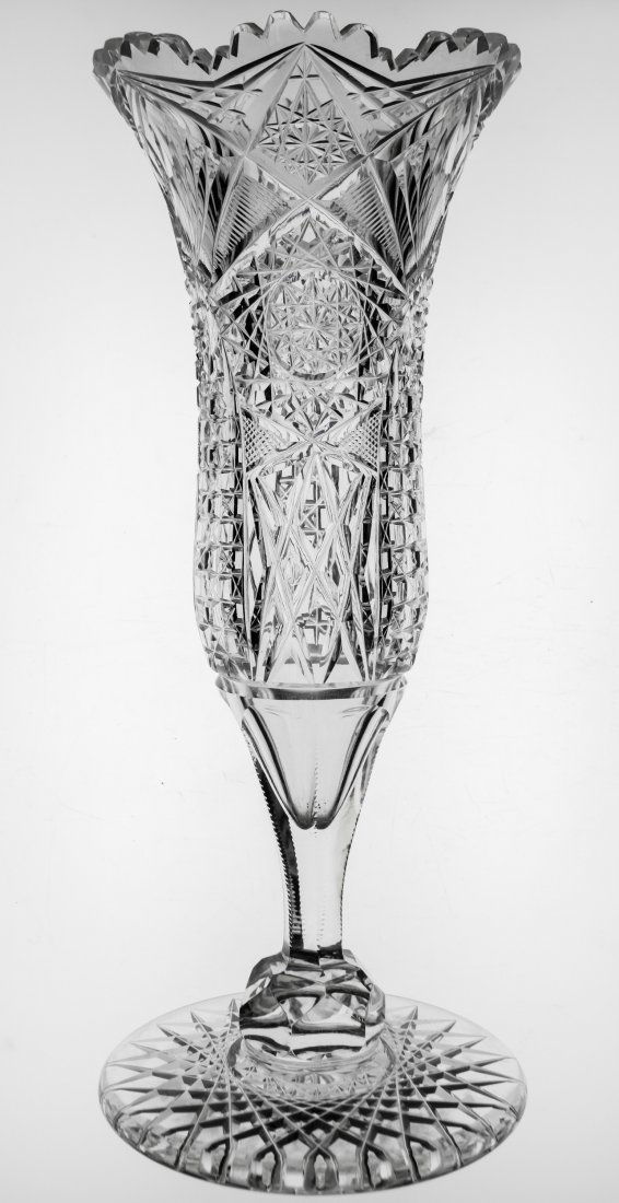 Elegant J. Hoare Cut Glass Vase (1 of 3)