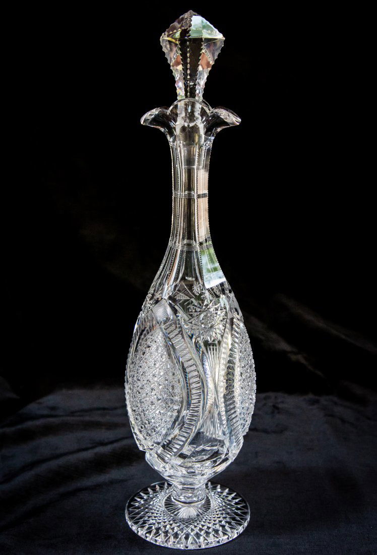 Extremely Unusual Double Spout Cut Glass Decanter (1 of 4)