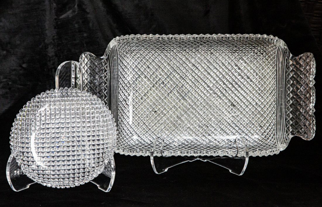 American Cut Glass Ice Cream Set in Strawberry Diamond (1 of 4)