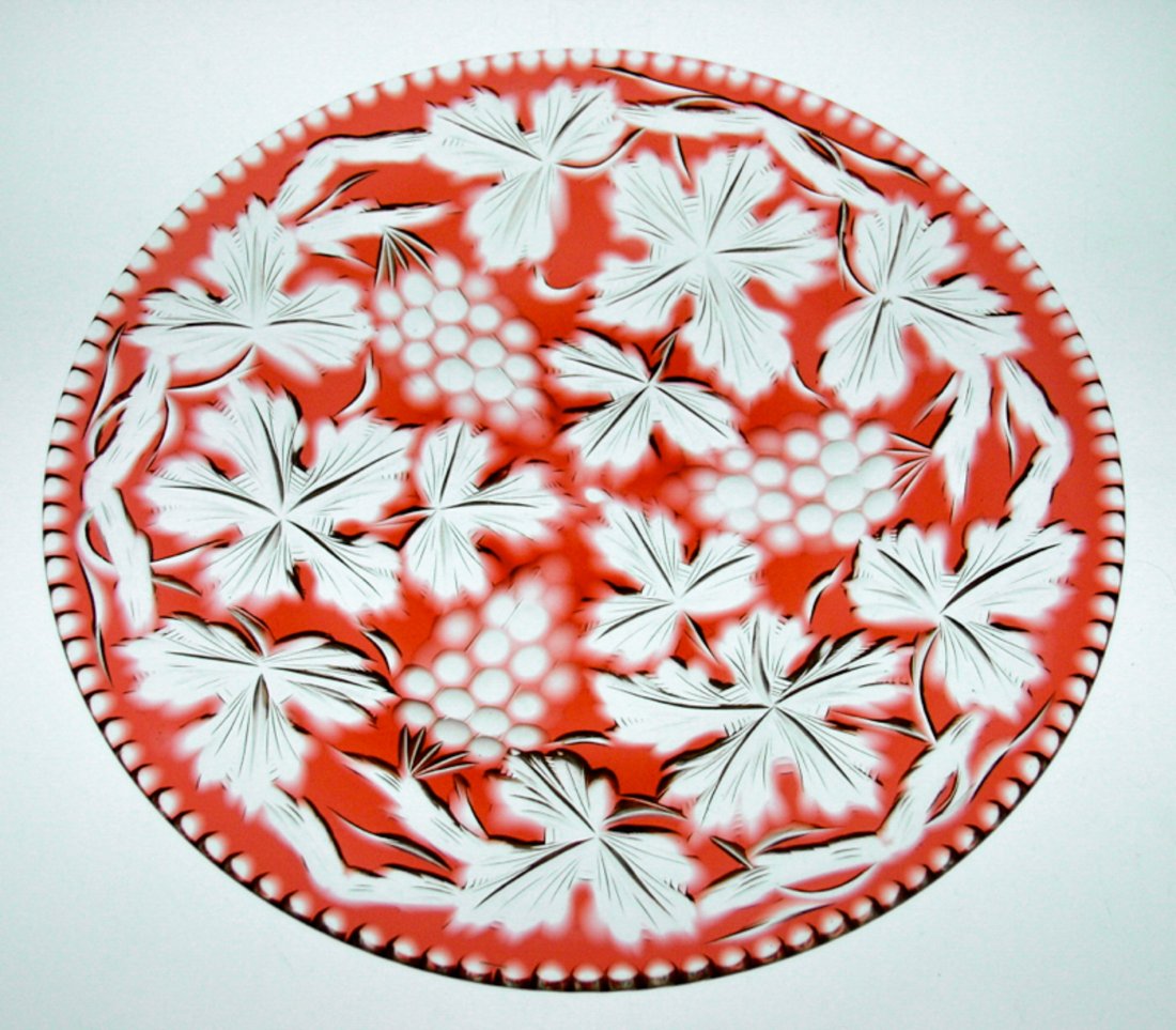 Stevens and Williams Cranberry to Clear Plate (1 of 5)