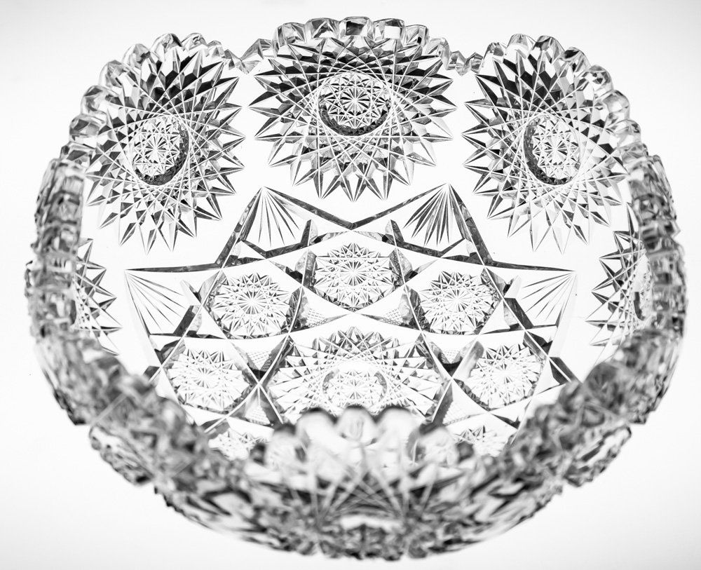 Festoon Variation Square Brilliant Cut Glass Bowl (1 of 3)