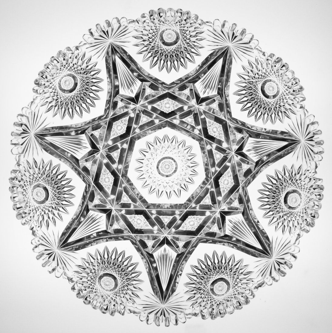 Gorgeous Mt. Washington Corinthian Cut Glass Platter (1 of 3)