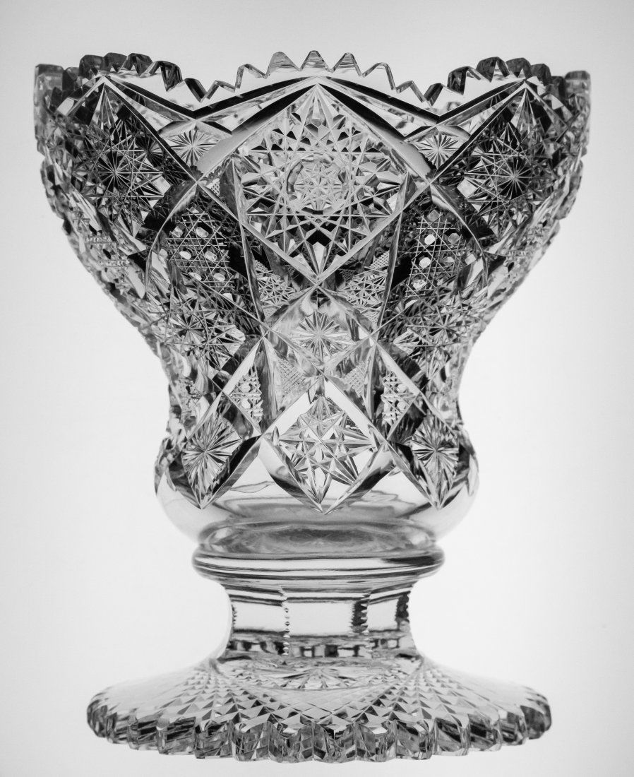 Massive Kelly & Steinman Cut Glass Roman Tazza (1 of 5)