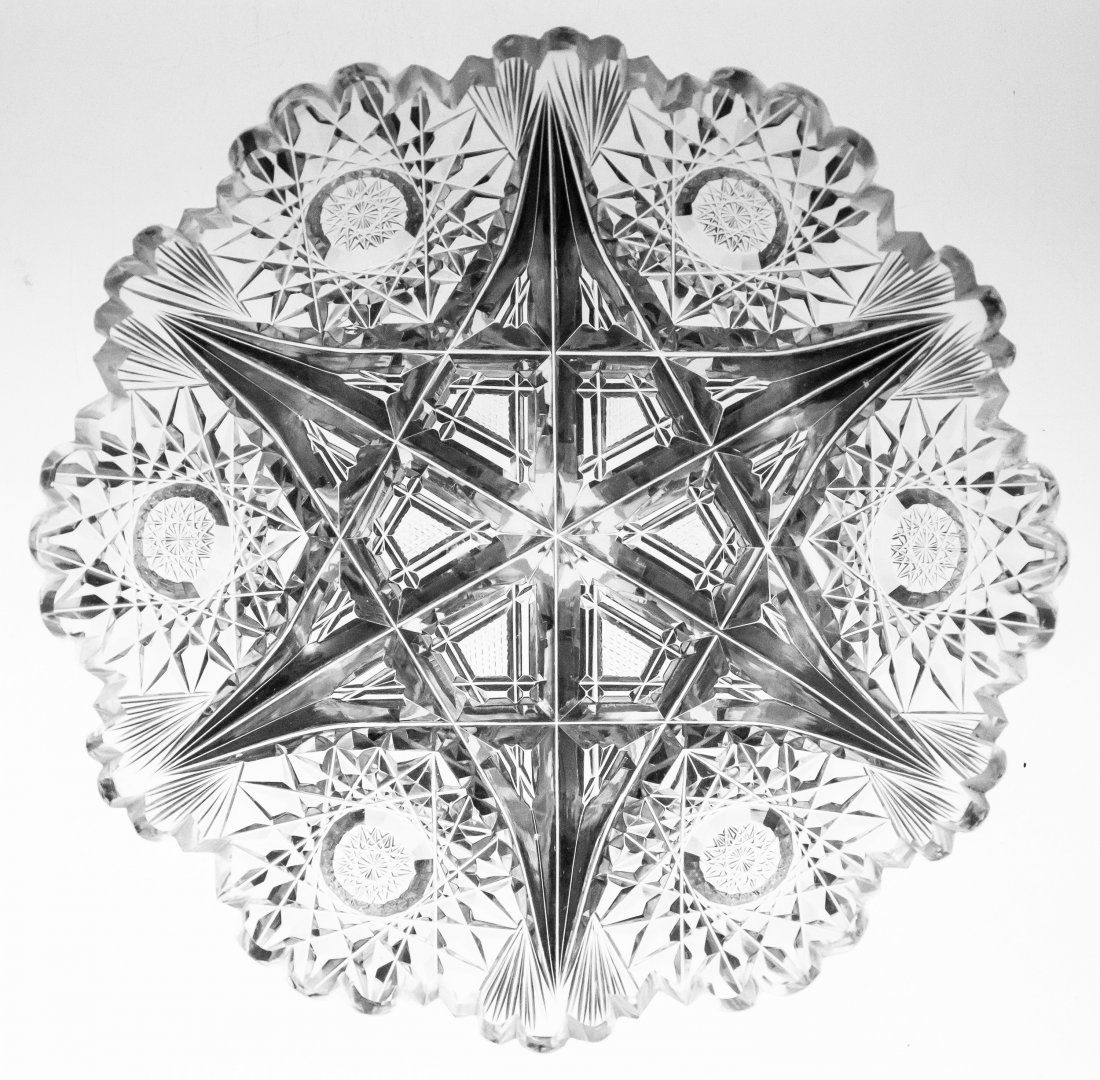 Libbey Kimberly 7" American Brilliant Cut Glass Plate (1 of 2)