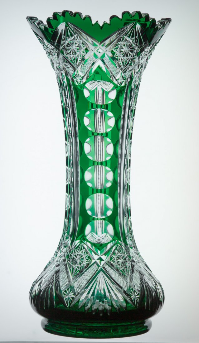 Rare Val Saint-Lambert Emerald Cut to Clear Glass Vase (1 of 5)