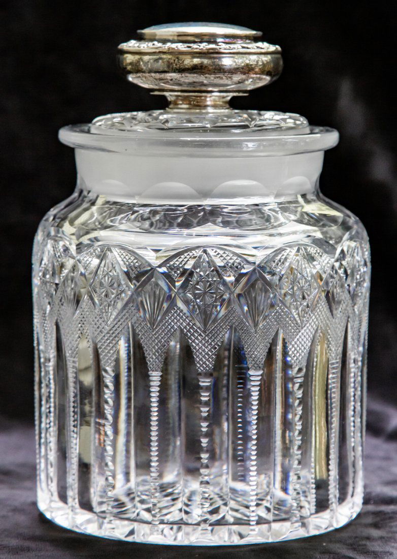 Dorflinger Chester Humidor Replacement Top Cut Glass (1 of 3)