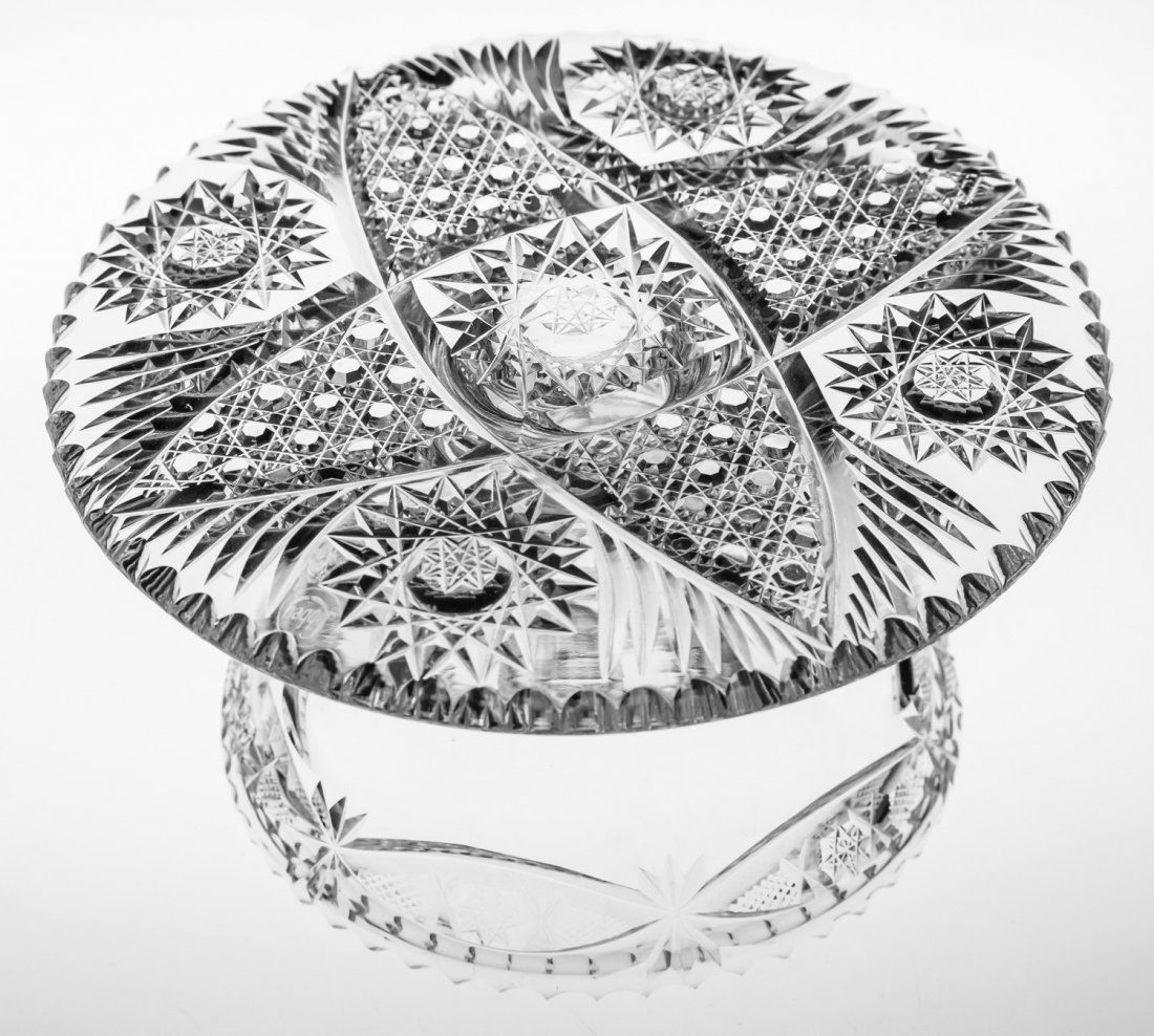 Extremely Rare Libbey Brilliant Cut Glass Toupee Stand (1 of 4)