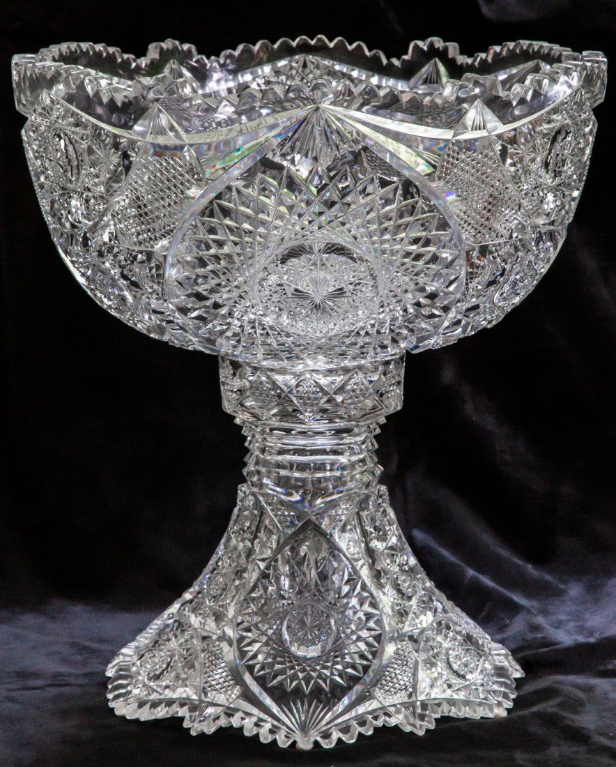 Giant Punch Bowl in Clark's Oriole Brilliant Cut Glass (1 of 3)