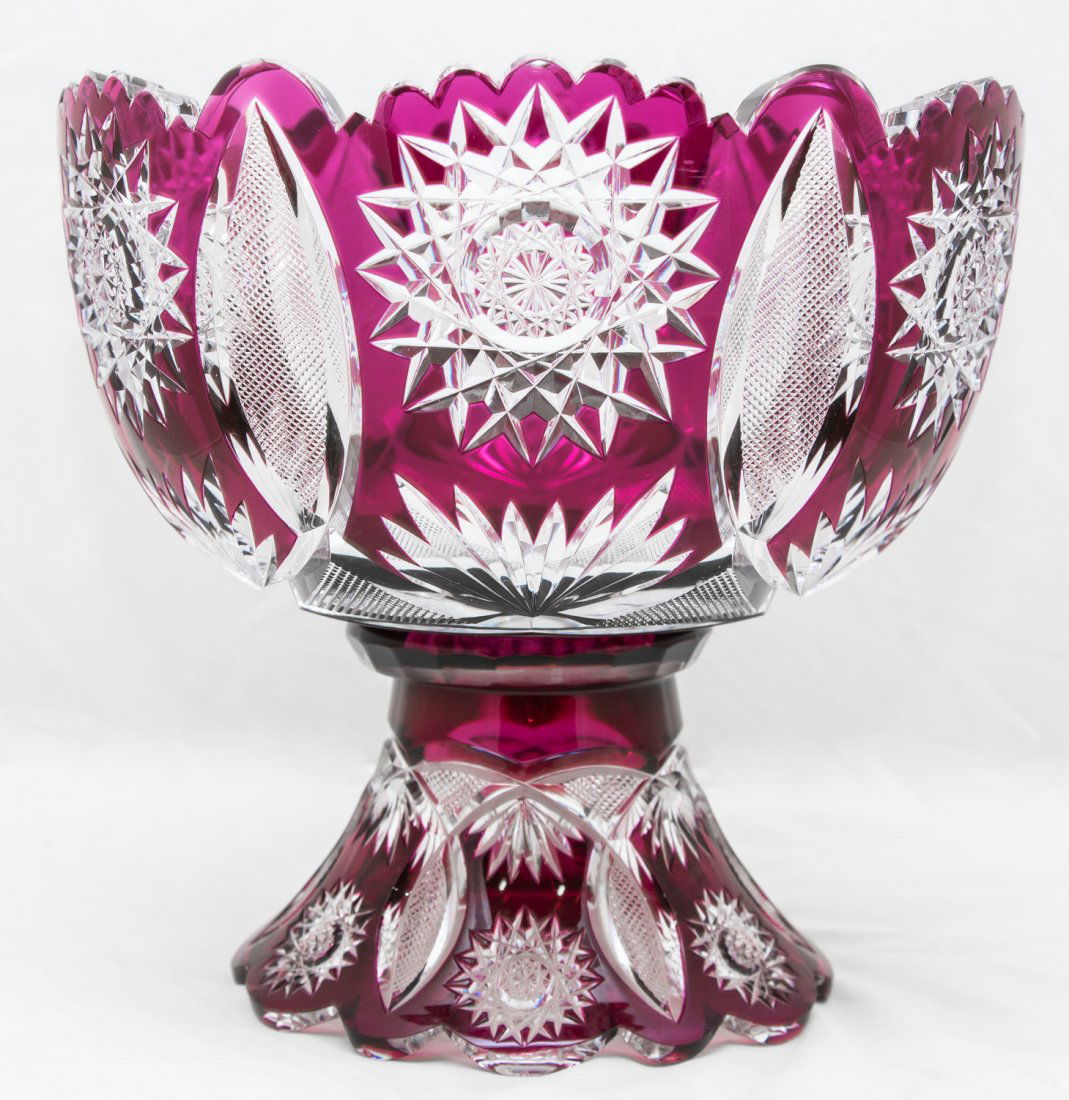 Extraordinary Val St. Lambert Amethyst Cut Glass Punch (1 of 4)