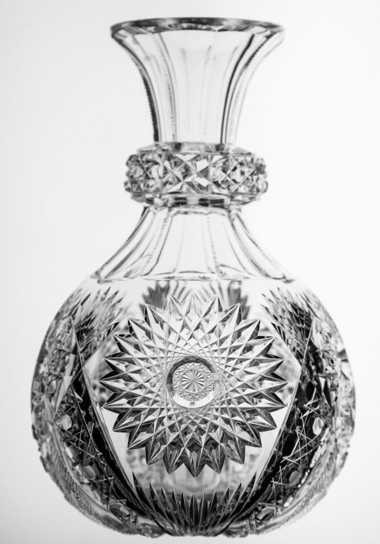 Incredible HUGE Hawkes Chrysanthemum Cut Glass Carafe (1 of 5)
