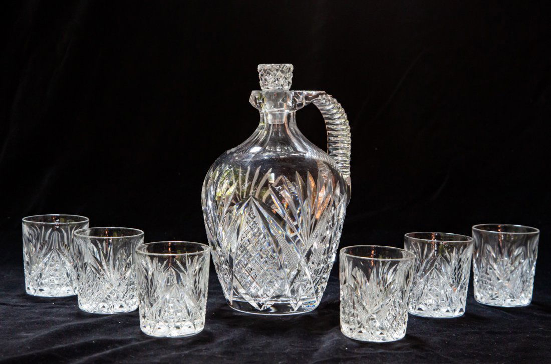 Great Brilliant Cut Glass Whisky Sets w/ Shot Glasses (1 of 5)