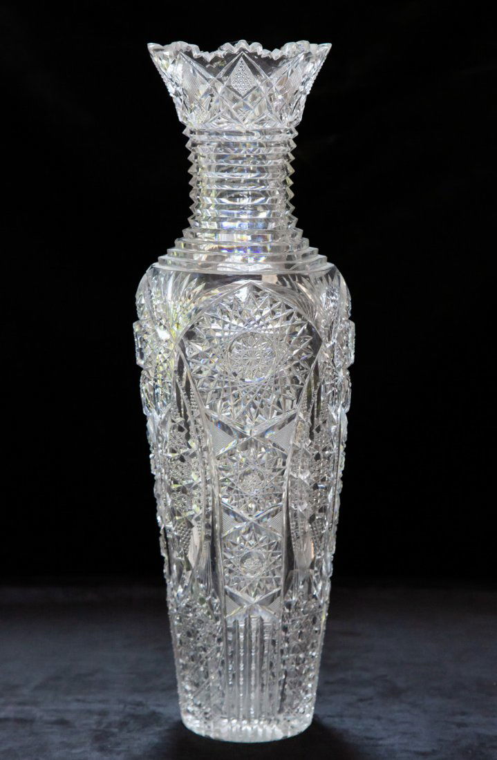 Huge Clark Othello Brilliant Cut Glass Vase Crystal (1 of 4)