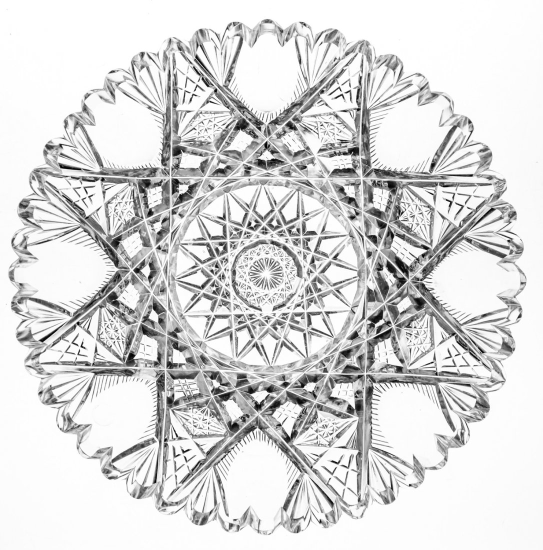 Thick Pairpoint Rustic 7" Brilliant Cut Glass Plate: Great 7" plate by Pairpoint in Rustic design - shown exactly in the catalog. This piece is cut on a particularly thick, heavy blank.