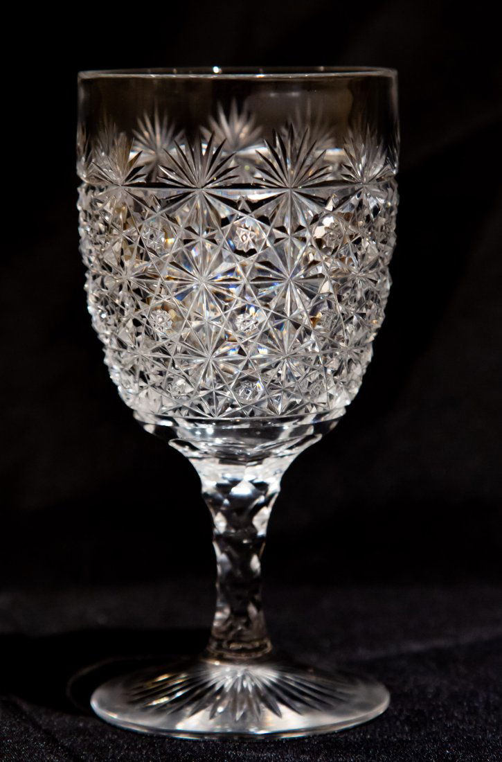 Great Straus Persian Brilliant Cut Glass Water Goblet (1 of 2)