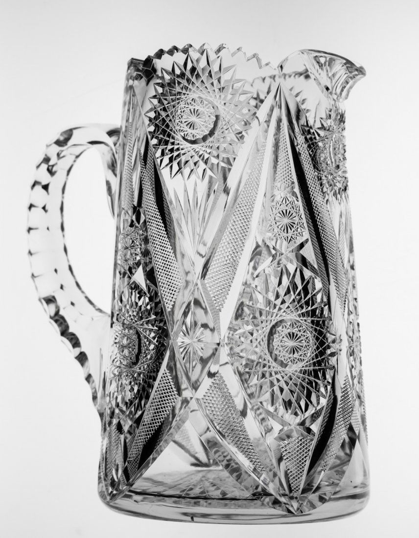 Sharp, Meticulous American Brilliant Cut Glass Pitcher (1 of 5)