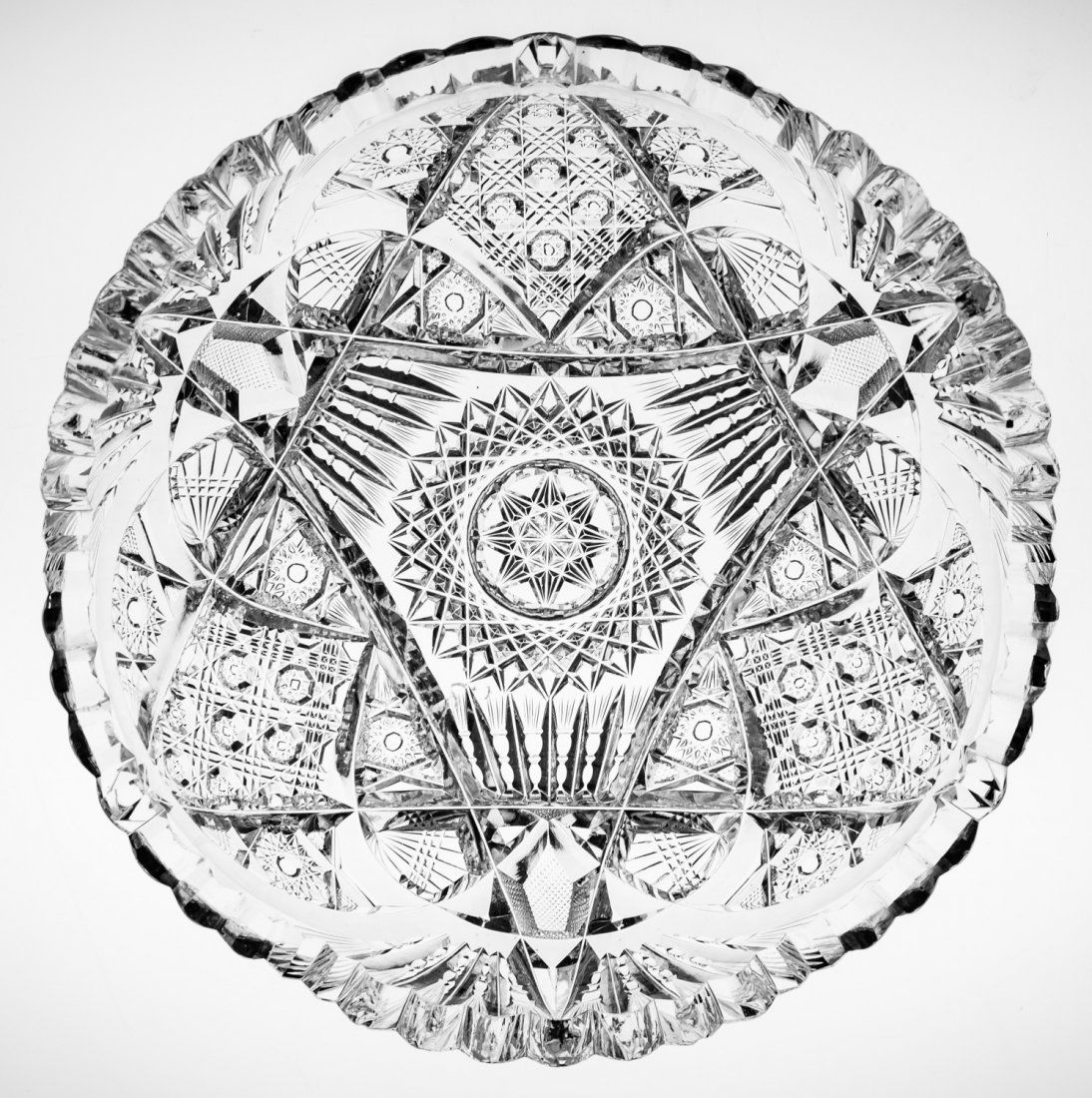 Libbey Azora American Brilliant Cut Glass Low Bowl (1 of 3)