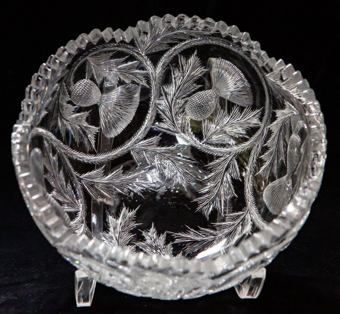 California Cut Glass Thistle Brilliant Crystal Bowl (1 of 7)