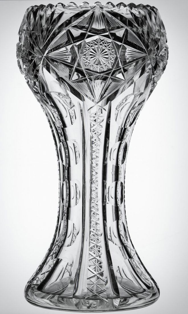 Massive American Brilliant Cut Glass Corset Vase (1 of 4)