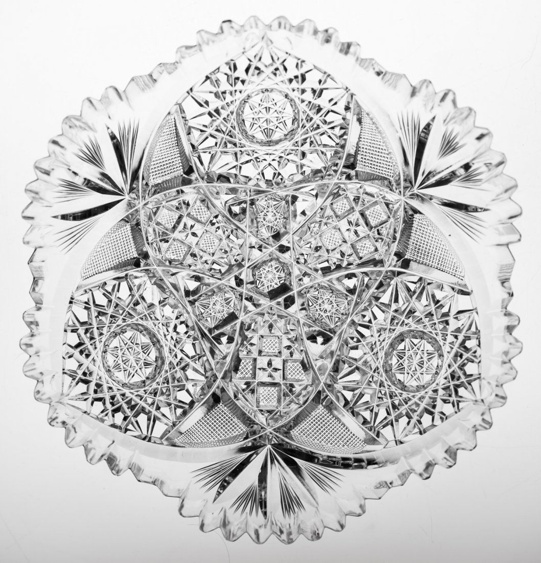 Nice Tuthill American Brilliant Cut Glass 7" Plate (1 of 2)