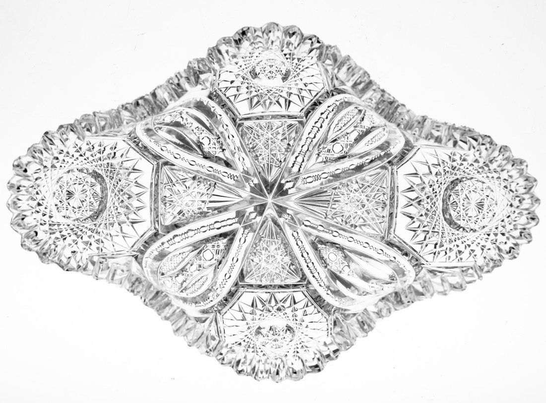 Averback Brilliant Cut Glass Blowout Nappy Crystal (1 of 5)