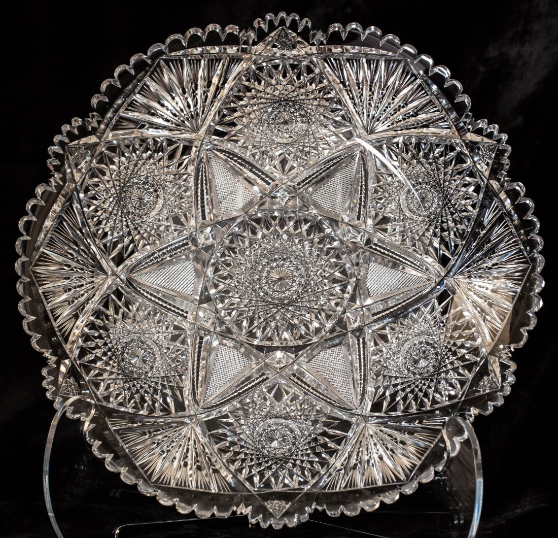 Giant Blackmer Estelle Brilliant Cut Glass Platter (1 of 4)