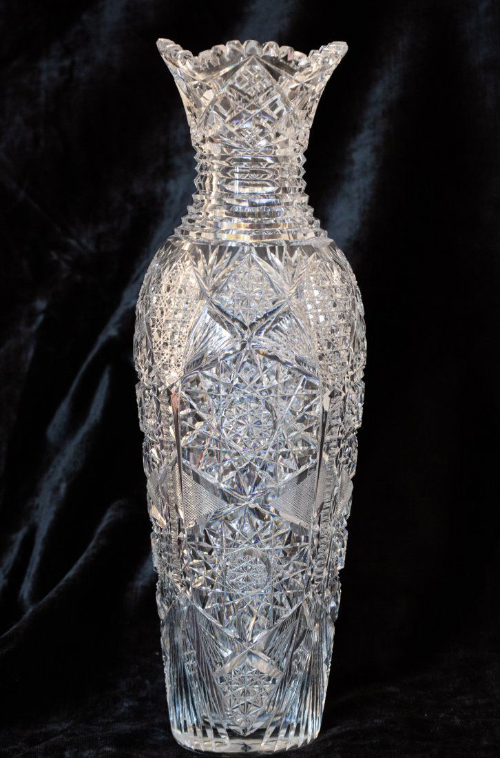Large High Sholdered Vase  American Brilliant Cut Glass (1 of 4)