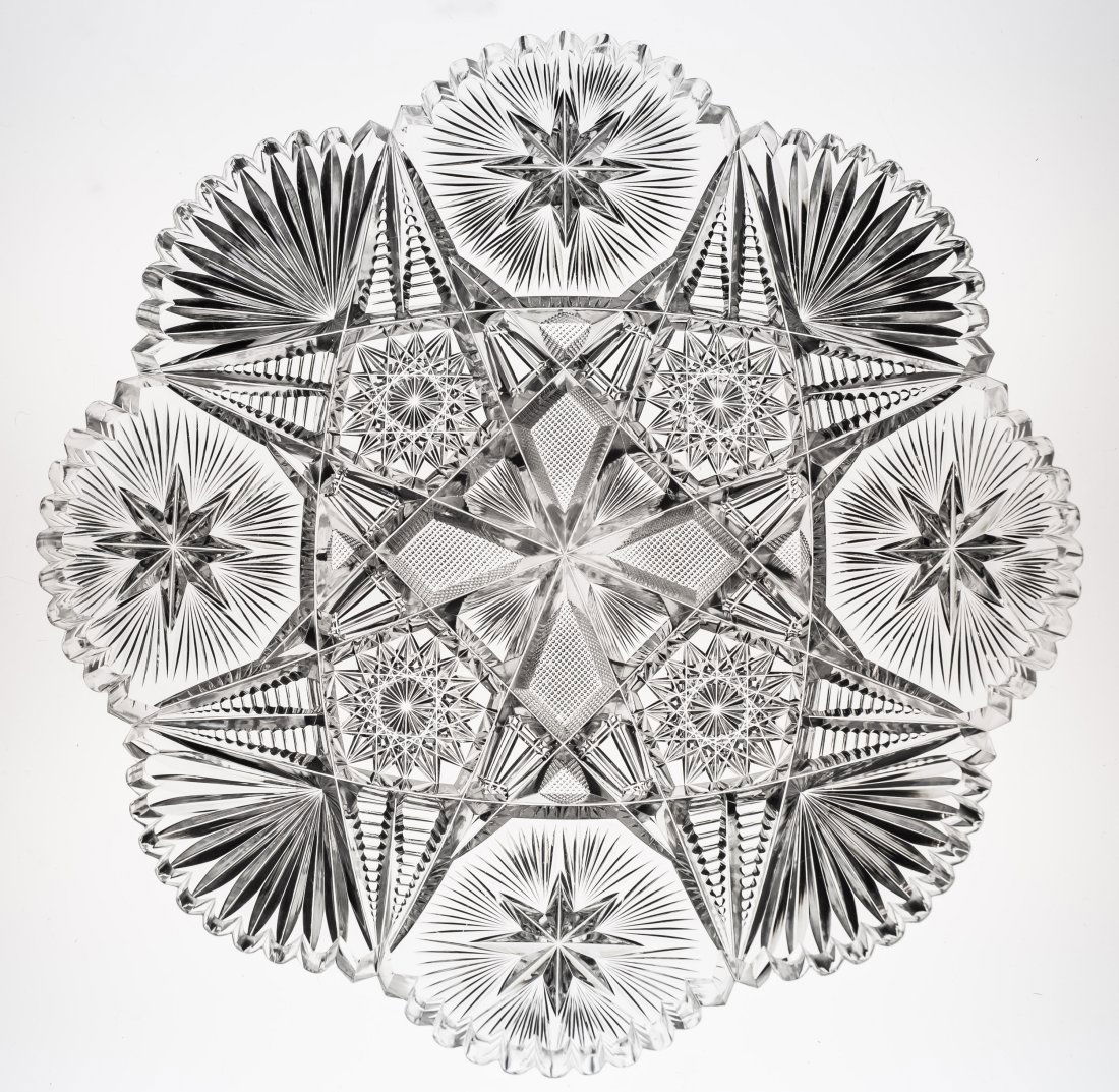 Beautiful Bergen Magnet 12" Brilliant Cut Glass Plate (1 of 2)