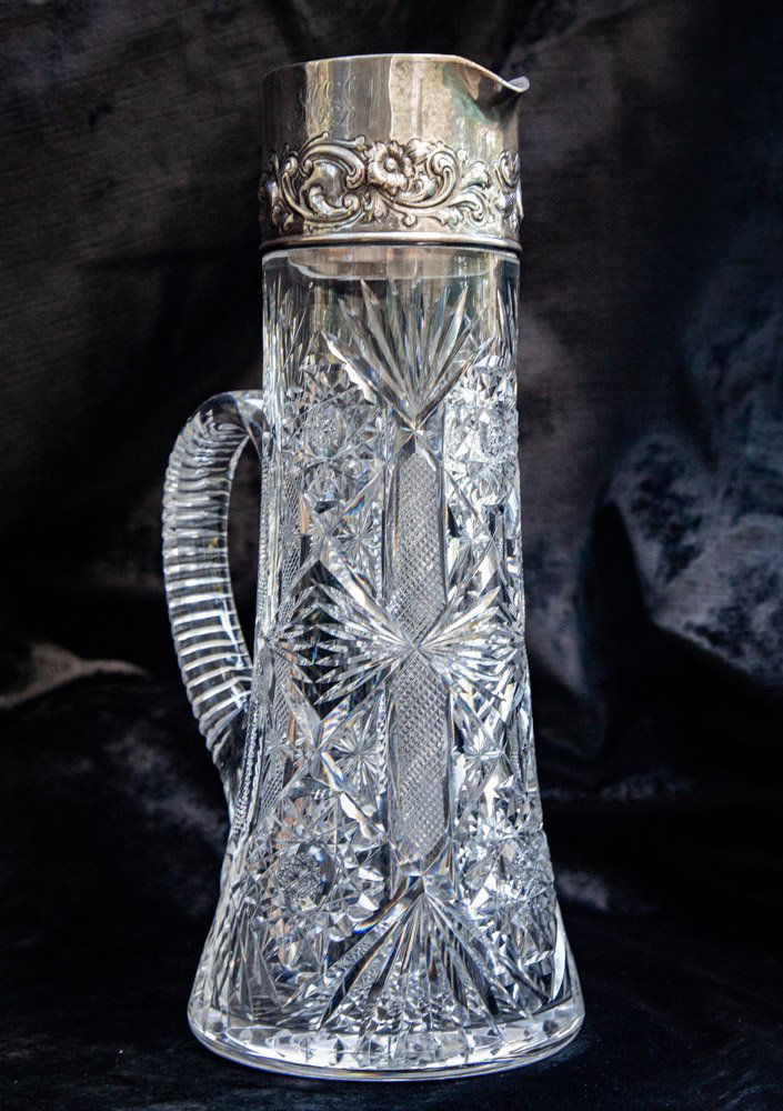 Dorflinger No. 50 Sterling Brilliant Cut Glass Pitcher (1 of 5)