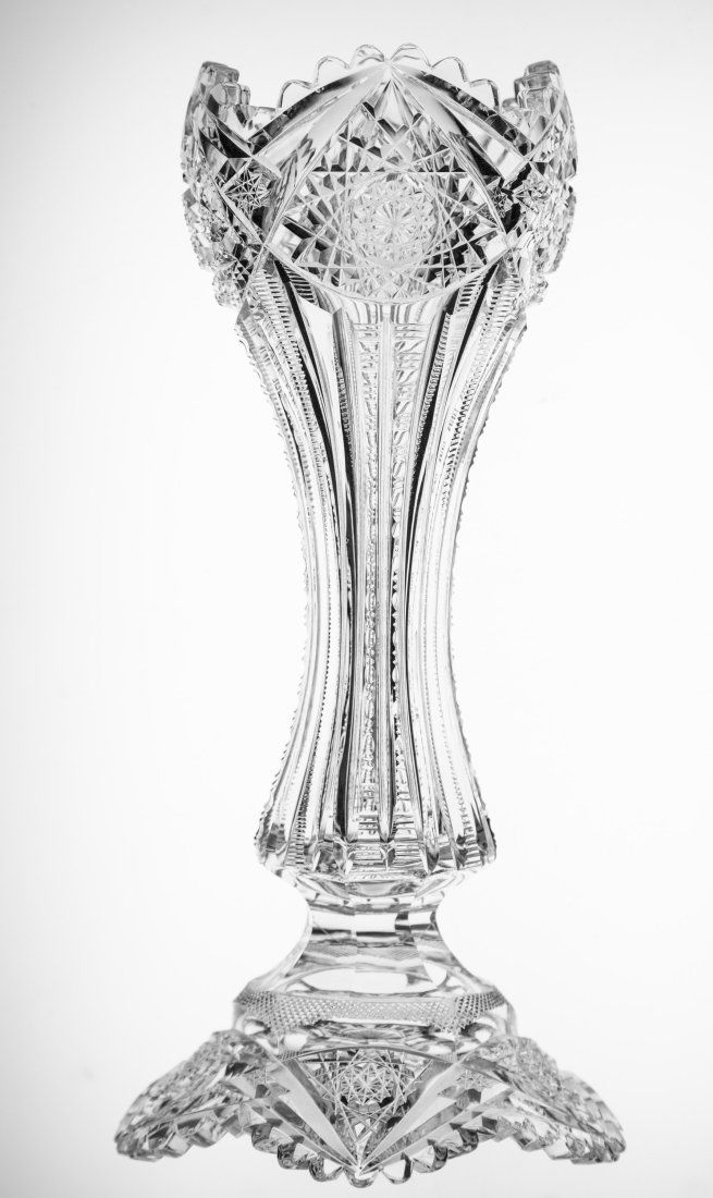 Incredible Brilliant Cut Glass Crystal Unusual Vase (1 of 4)