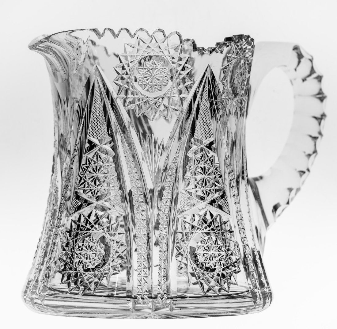 Squat J. Hoare Cider Pitcher Brilliant Period Cut Glass (1 of 5)