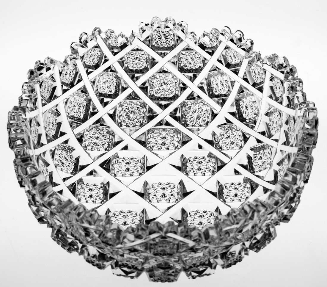 Rare Hoare Trellis Super Sharp Brilliant Cut Glass Bowl (1 of 6)