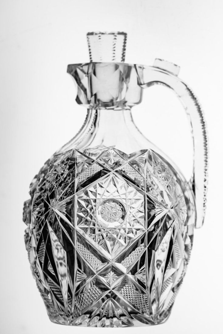 Handsome J. Hoare Brilliant Cut Glass Whisky Jug (1 of 4)