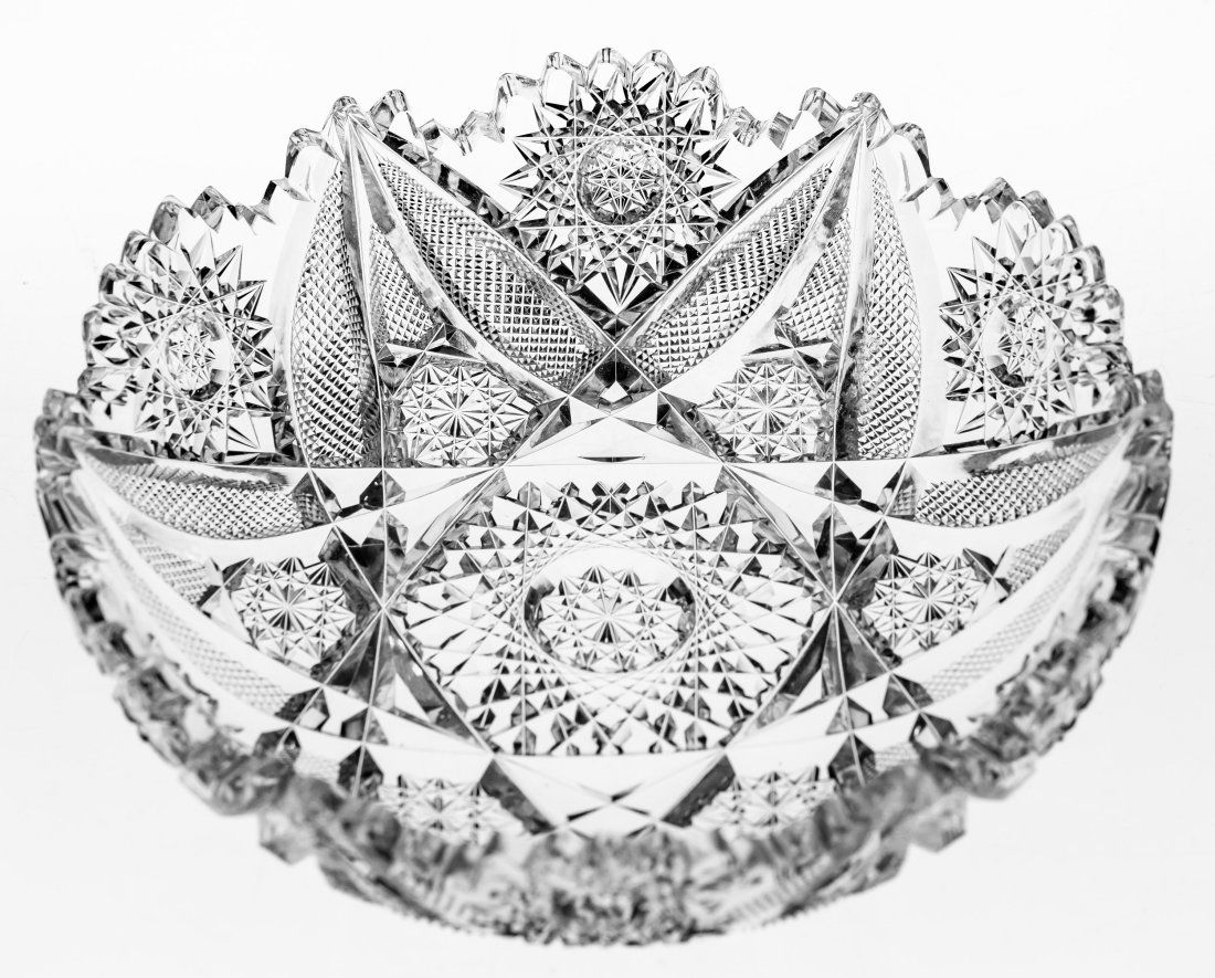 Incrediblly Detailed American Brilliant Cut Glass Nappy (1 of 2)