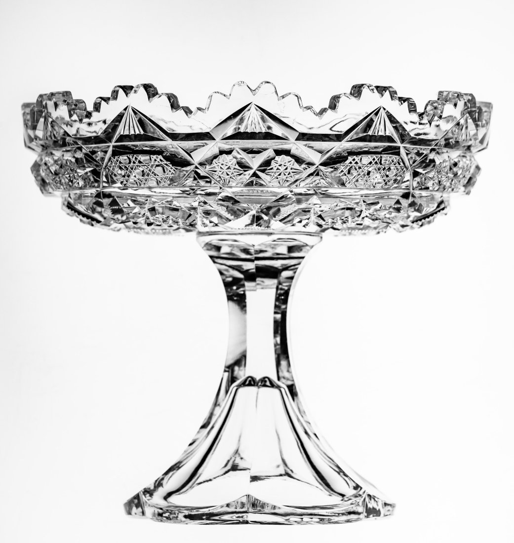 J. Hoare Steuben Brilliant Cut Glass Compote (1 of 2)