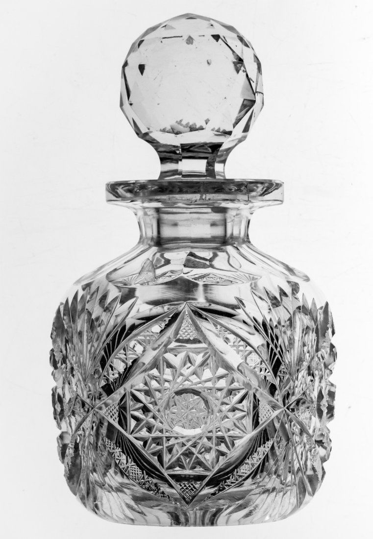 Nice American Brilliant Cut Glass Cologne Bottle (1 of 1)